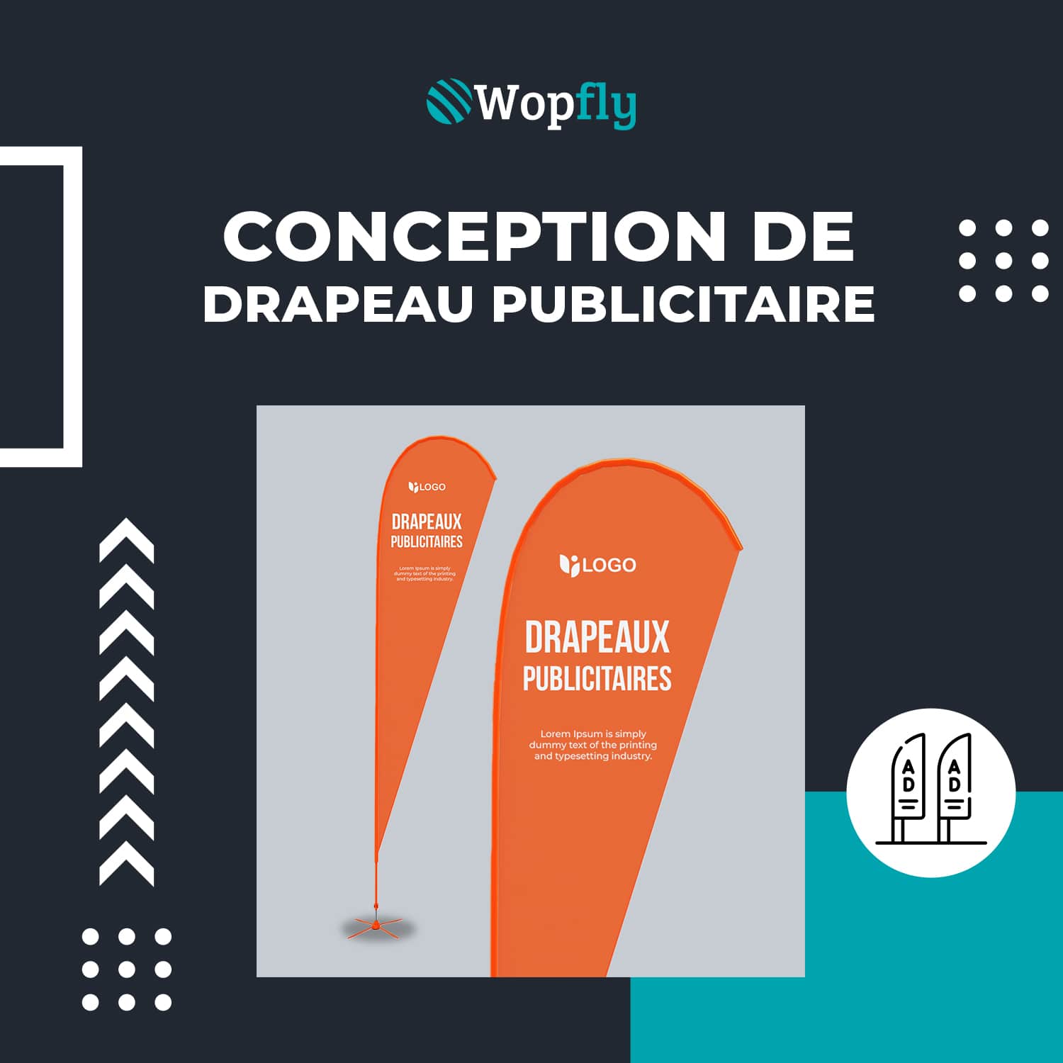 Conception De Drapeau Publicitaire Sur-mesure